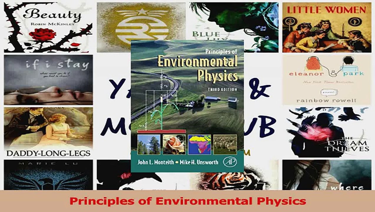 PDF Download  Principles of Environmental Physics Read Full Ebook