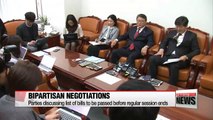 Parties discussing list of bills to be passed before regular session ends