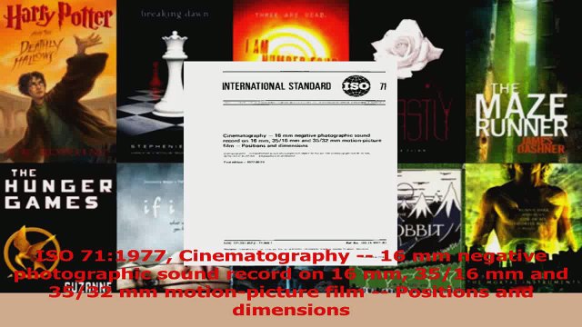 PDF Download ISO 711977 Cinematography 16 mm negative photographic sound record on 16 mm 3516 mm PDF Online