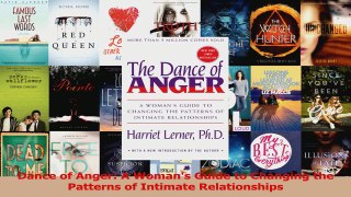 Dance of Anger A Womans Guide to Changing the Patterns of Intimate Relationships PDF