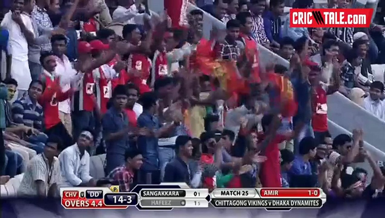 Mohammad Aamir 3 Wickets in BPL 8 Dec 2015 Including Wicket Of Hafeez