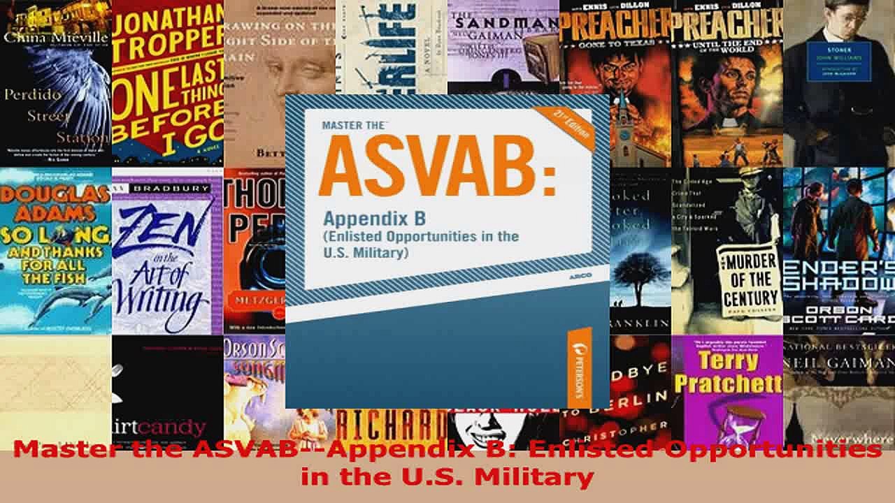 Download  Master the ASVABAppendix B Enlisted Opportunities in the US Military EBooks Online