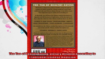 The Tao of Healthy Eating Dietary Wisdom According to Traditional Chinese Medicine