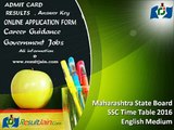 Maharashtra State Board SSC Time Table 2016