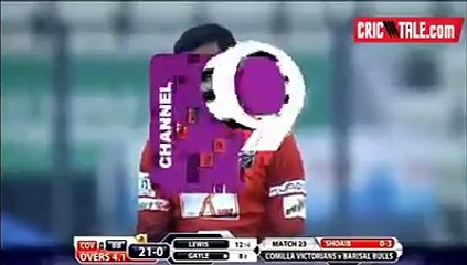 Shoaib Malik trapped Chris Gayle LBW today in a BPL match.