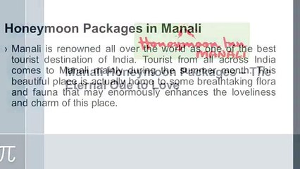 Manali Honeymoon Packages