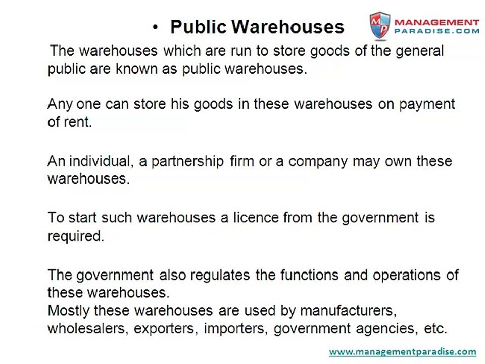 Warehouses - Various Types