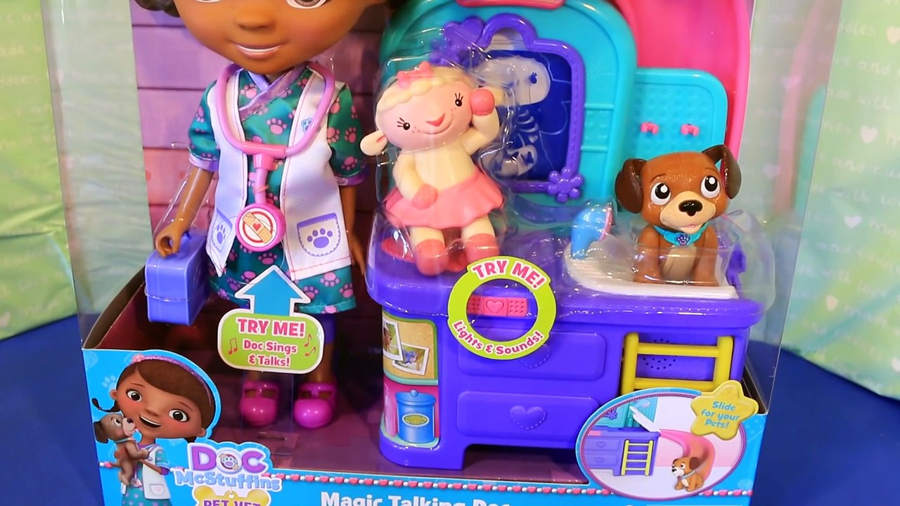 Doc McStuffins Magic Talking Vet Clinic Pet Veterarian Sick Pets Lambie Dog Puppy Toy Review 2015