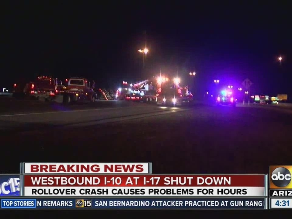 Westbound Interstate 10 closed at Interstate 17