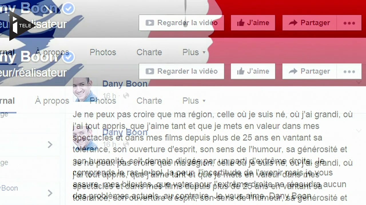 Régionales : La prise de position de Dany Boon contre le FN divise