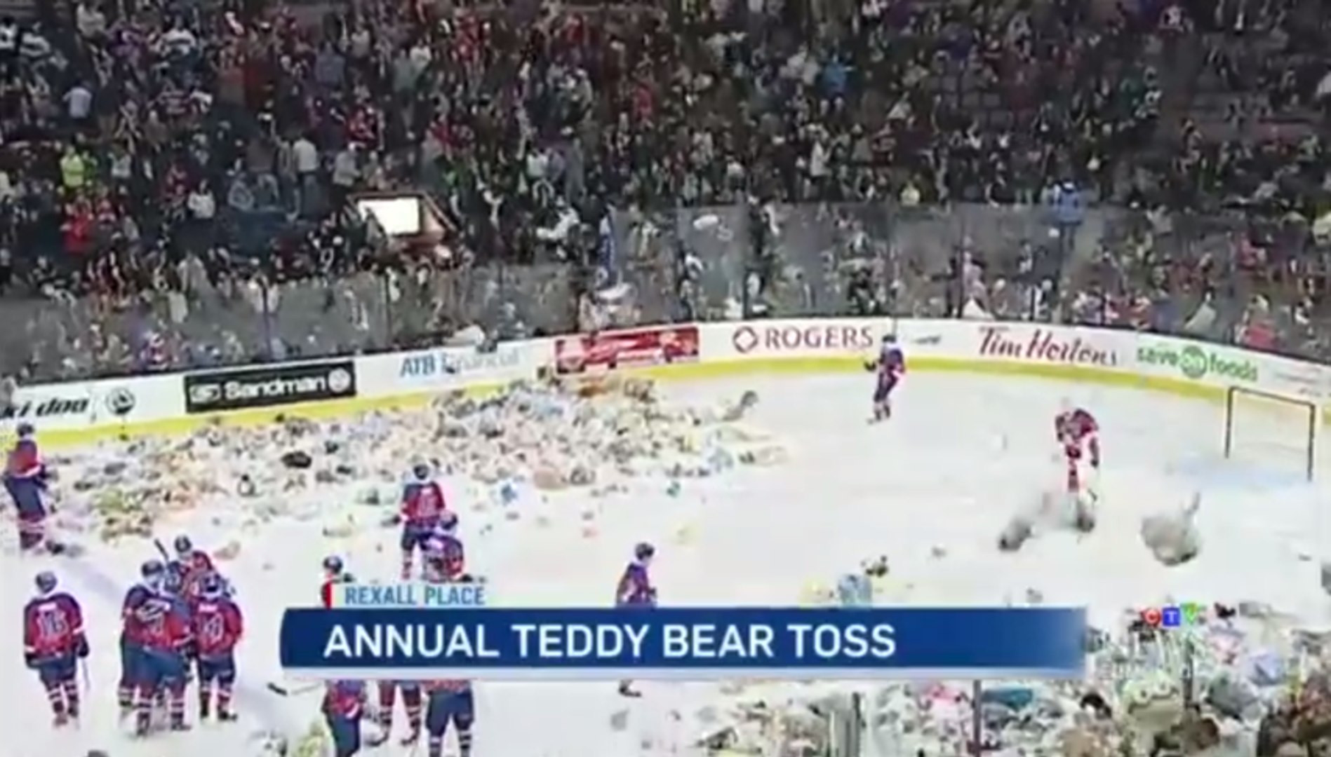 Des milliers d'ours en peluche lancés lors de matchs de hockey - Vidéo  Dailymotion
