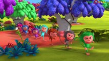 Ten Little Monkeys _ Nursery Rhymes & Kids Songs _ 3D Rhymes