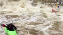 Floods make for exciting rapids for Kayakers