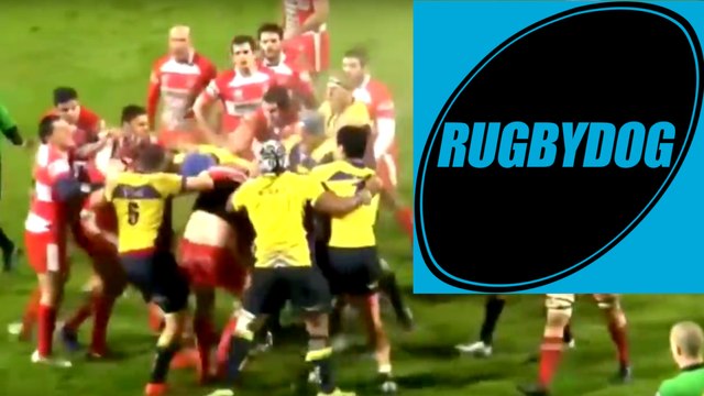 Brutal French rugby brawl after bad tackle