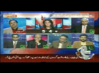 Geo News Talk shows Reporter card Pakistan or india ki jung ho jaye ( saleem safi)