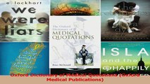 Oxford Dictionary of Medical Quotations Oxford Medical Publications Read Online