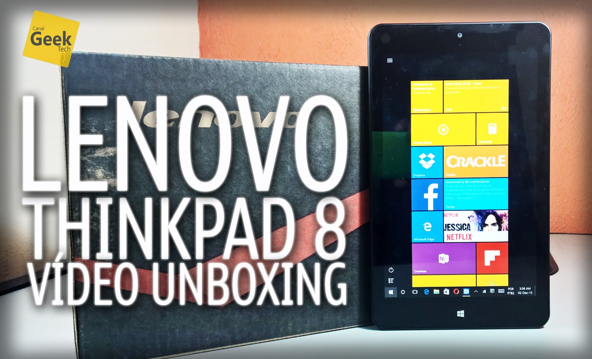 Lenovo Thinkpad 8 20BN000UBR Tablet Windows - Vídeo Unboxing e Primeiras Impressões
