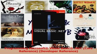 Download  Programming Microsoft Visual Basic NET Core Reference Developer Reference Ebook Free
