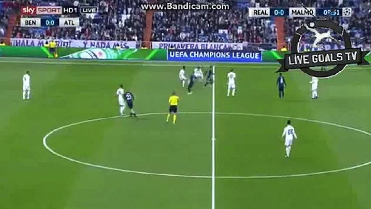 Karim Benzema Fantastic Shot Chance - Real Madrid vs Malmö FF - Champions League - 08.12.2015