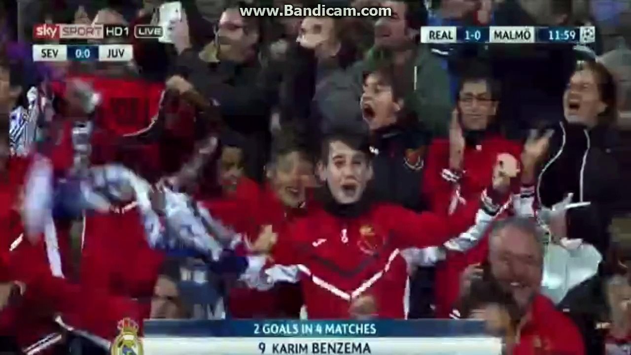 Karim Benzema Goal 1-0 Real Madrid vs Malmo FF ( Champions League) 08.12.2015