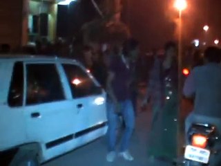 DRUNK WOMEN  WALKING ON ROAD