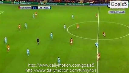 Selcuk Inan Goal Galatasaray 1 - 1 FC Astana Champions League 8-12-2015