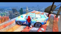 Cars Lighting McQueen w/ The Amazing Spiderman Fun Toboggan Party !