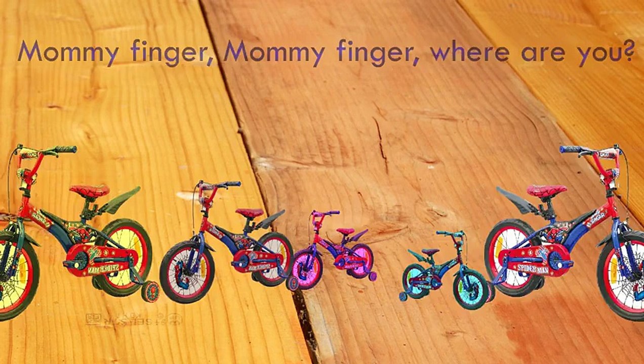 Spiderman Kids Finger Family Cartoon Nursery Rhymes Bikes For Children Car Seat Finger Fam catoonTV!