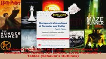 Read  Schaums Outline of Mathematical Handbook of Formulas and Tables 4th Edition 2400 Ebook Free