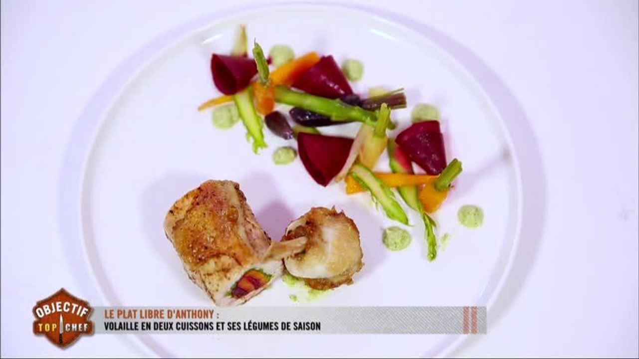 Le plat d'Anthony : volaille en deux cuissons et ses légumes de saison