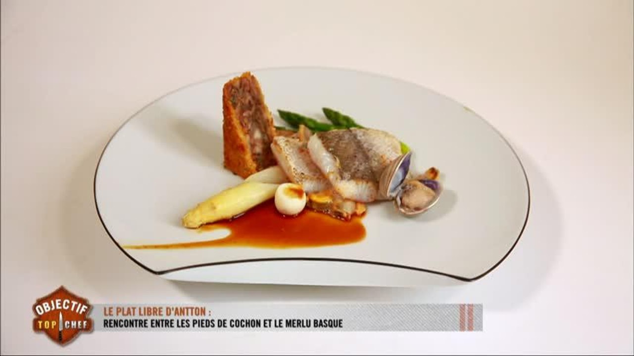 Le plat d'Antion : rencontre entre les pieds de cochon et le merlu basque