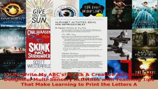 Read  I Can Write My ABCs Quick  Creative Activities 50 Delightful MultiSensory Activities Ebook Free