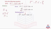 Exponential Equations ( Question No. 17 , Question No. 15 , Question No.14 & Question No.16)