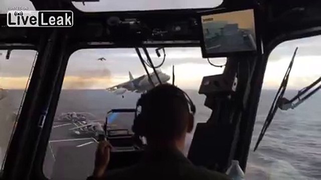 Spanis Navy Harriers Landing on the Deck of the Juan Carlos I