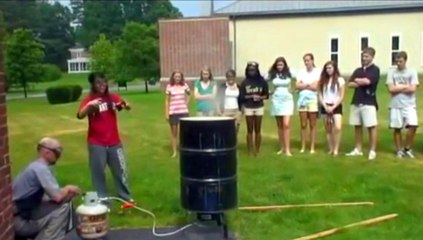 Crushing a 55 Gallon Steel Drum