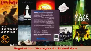 Read  Negotiation Strategies for Mutual Gain EBooks Online