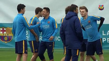 FC Barcelona training session- Training starts for Bayer Leverkusen