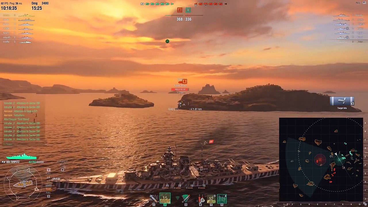 World of Warships Tirpitz - Ranked Carry (164k dmg, 3383 base xp)