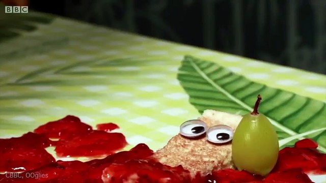 CBBC cartoon OOglies shows toast soldier beheading boiled egg