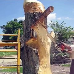 Amazing Video ! He cut a wood and make a masterpiece !