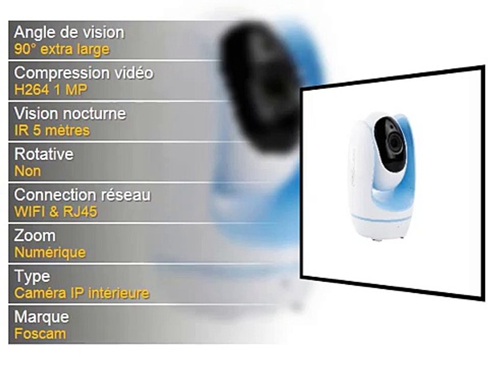 Foscam FosBaby bleu HD 1MP WIFI grand angle 90°