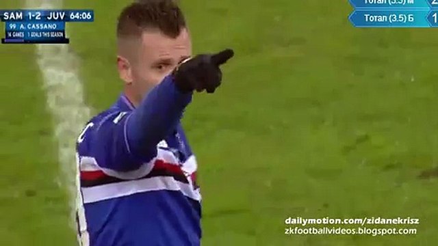 Antonio Cassano Goal Sampdoria 1-2 Juventus Serie A