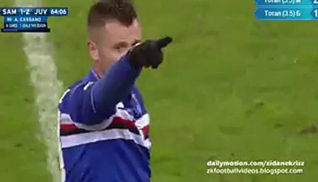 Antonio Cassano - Sampdoria 1-2 Juventus 10.01.2016 HD