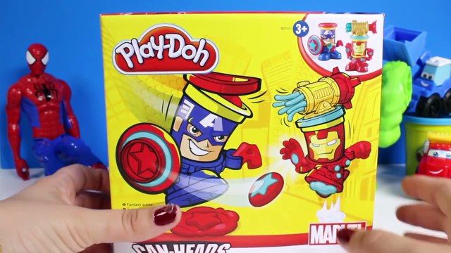 Play Doh Peut Têtes De Captain America, Iron Man, De La Pâte À Modeler Chefs Des Super-Héros Marvel Heroes Jouet Vidéos