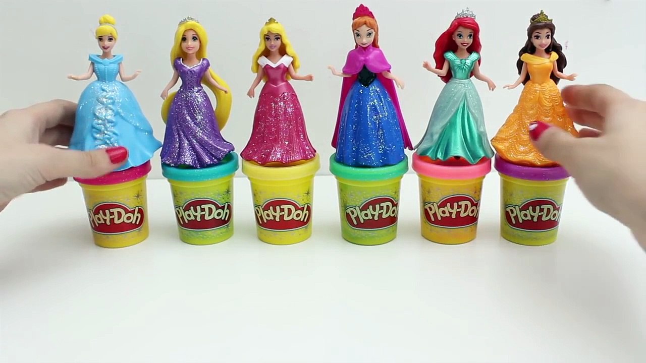 Play Doh DohVinci Éclat Des Robes De Princesse Disney Magiclip Poupées Faire Des Robes De Poupée Playdoh Paillettes