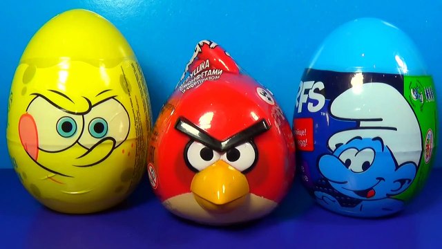 ANGRY BIRDS surprise egg SpongeBob egg surprise SMURFS surprise egg For Kids For BABY MymillionTV