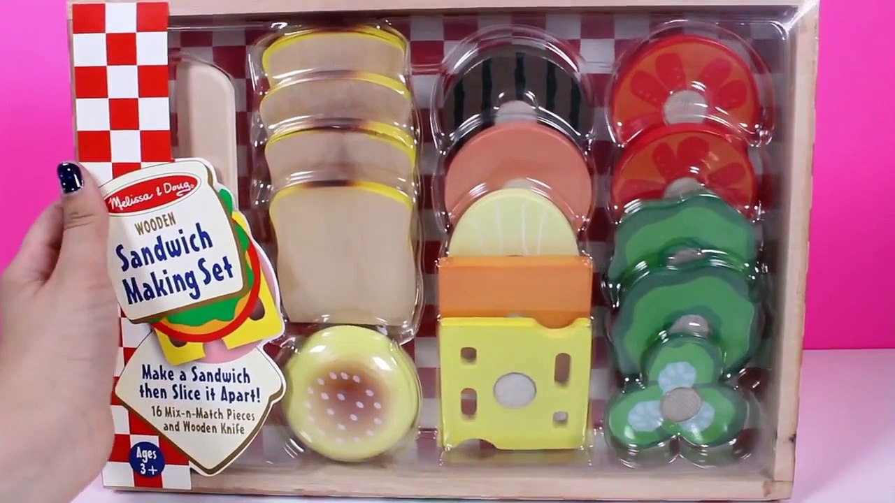 Sandwich Making Set Melissa and Doug Wooden ensembles de jeu Make a Sandwich BRICOLAGE Play Food Toy Vidéos