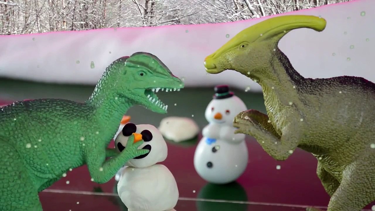 Dinosaur toys playing Play Doh videos for children t-rex movie collection food dino toy re