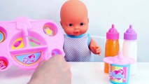 Nenuco Baby Doll Lunch Time Play Doh Food Girl Baby Doll Bathtime Newborn Care Toy Videos