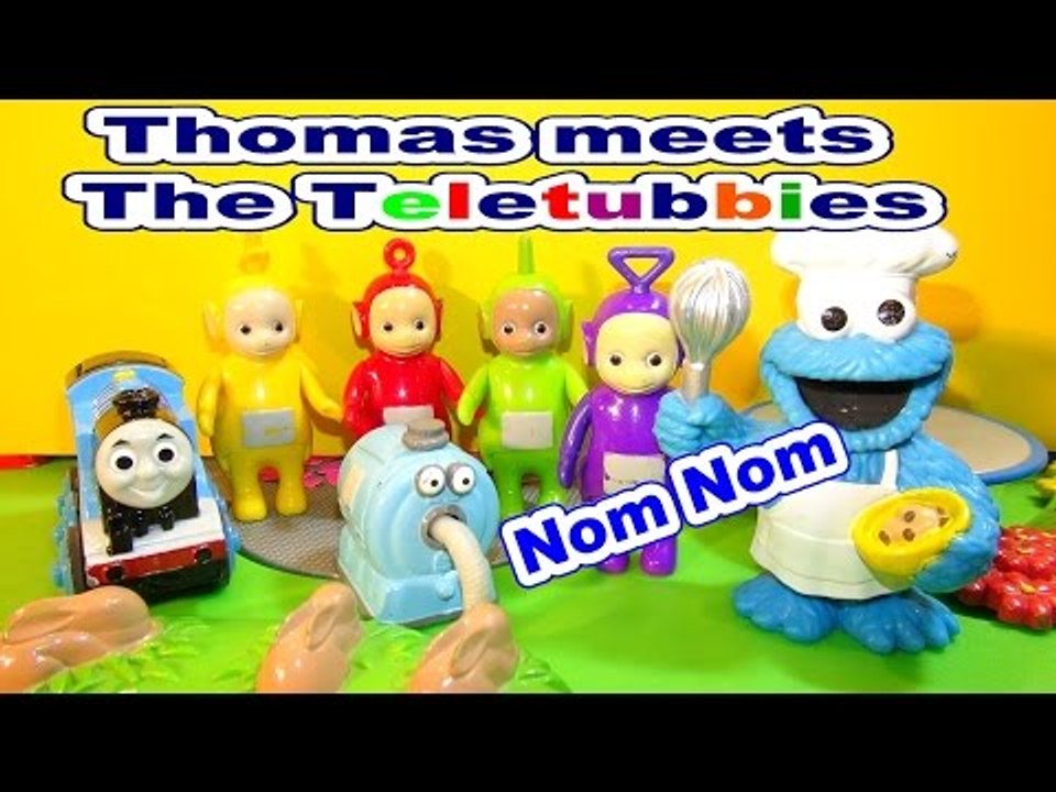 Thomas The Train Meets The Teletubbies with Cookie Monster Chef
